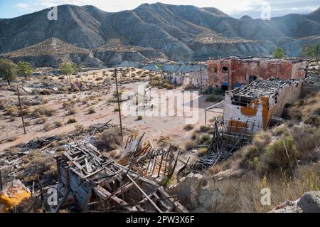 09-22-2022. Almeria,Andalucía,Espagne. Film abandonné Fuerte El Condor dans le désert d'Almeria Banque D'Images