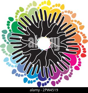 Imprimés colorés pour les mains et les pieds Illustration de Vecteur