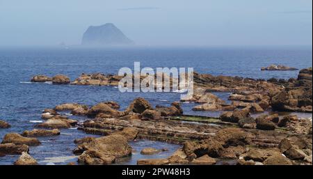 Keelung Islet sur la côte à Wanli Banque D'Images