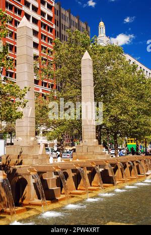 Accueillant Copley Square à Boston Banque D'Images