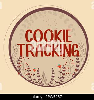 Légende conceptuelle suivi des cookies, vue d'ensemble de l'entreprise les données stockées dans les utilisateurs sont ordinateur par site Web visité Banque D'Images