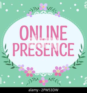 Texte d'écriture présence en ligne, Word pour l'existence d'un individu peut être trouvé par une recherche en ligne Banque D'Images