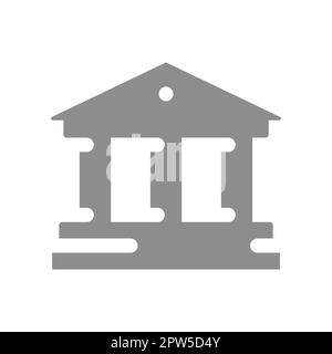 Icône du palais de justice ou de la banque Illustration de Vecteur
