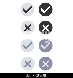 Ensemble d'options pour les boutons de coche. Illustration de Vecteur