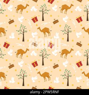 Happy Epiphany Day Seamless Pattern Design Christian Festival to Faith in Template main Drappy dessin dessin dessin dessin dessin dessin dessin dessin à la main dessin à plat Illustration Banque D'Images