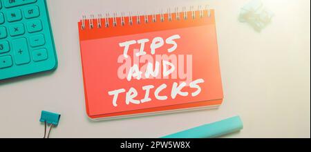 Conseils et astuces pour la légende conceptuelle, suggestions de photos conceptuelles pour faciliter les choses conseils utiles Solutions Banque D'Images