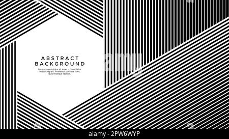 Arrière-plan abstrait avec lignes hexagonales noires et blanches. Conception de photographie abstraite Illustration de Vecteur