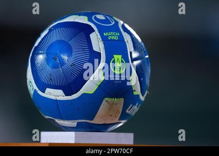Campinas, Brésil. 28th avril 2023. SP - CAMPINAS - 04/28/2023 - BRASILEIRO B 2023, GUARANI X ITUANO - le ballon de match vu avant le match entre Guarani et Ituano au stade Brinco de Ouro pour le championnat BRASILEIRO B 2023. Photo: Diogo Reis/AGIF/Sipa USA crédit: SIPA USA/Alay Live News Banque D'Images