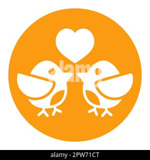 Icône vecteur oiseaux amoureux. Symbole couple amoureux Illustration de Vecteur