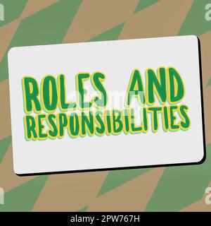 Présentation conceptuelle rôles et responsabilités, vue d'ensemble de l'entreprise fonctions de l'entreprise et fonctions professionnelles Banque D'Images