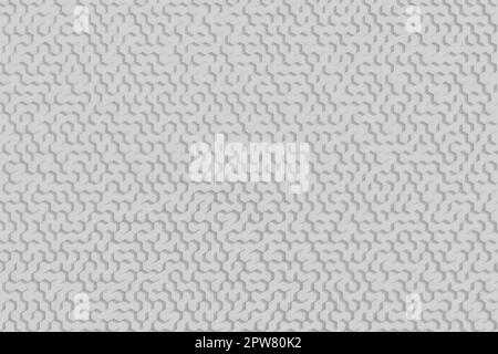 Motif labyrinthe hexagonal blanc. Rendu 3D abstrait simple et minimaliste. Banque D'Images