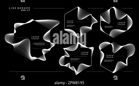 Motif vectoriel de bordure à lignes hexagonales. Lignes modernes abstraites border design. Illustration de Vecteur