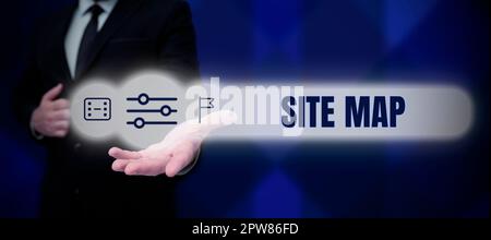 Affiche affichant le plan du site, approche commerciale conçue pour aider les utilisateurs et les moteurs de recherche à naviguer sur le site Banque D'Images
