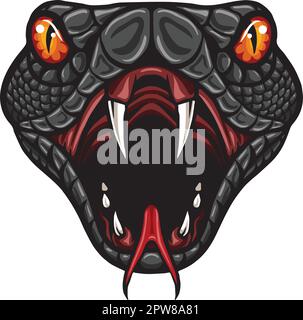 Motif mascotte tête cobra en colère Illustration de Vecteur