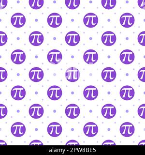 Pi Day Seamless Pattern Design avec constantes mathématiques ou Pie cuite dans le modèle dessin main dessin dessin dessin dessin à plat de dessin animé Illustration de Vecteur