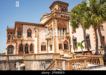 Sarasota, Floride: John et Mable Ringling maison-musée CA' d'ZAN fait partie du musée d'art Ringling et des jardins dans le style gothique vénitien Banque D'Images