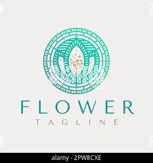 Modèle de design de logo de fleur de luxe. Vecteur graphique abstrait du logo floral. Illustration de Vecteur