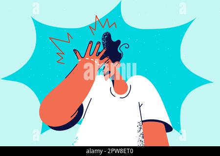 Un homme frustré fait un geste de paume de visage Illustration de Vecteur