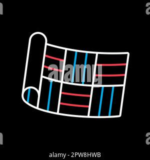 Icône de plan vectoriel de rouleau de linoléum. Construction, réparation Illustration de Vecteur