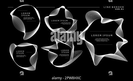 Modèle moderne de conception de bordure abstraite de lignes superposées. Bordure minimale de l'onde de ligne. Illustration de Vecteur