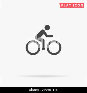 Piste cyclable. Symbole noir plat simple avec ombre sur fond blanc. Pictogramme d'illustration vectorielle Illustration de Vecteur