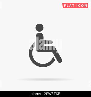 Désactivé. Symbole noir plat simple avec ombre sur fond blanc. Pictogramme d'illustration vectorielle Illustration de Vecteur