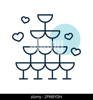 Pyramide de mariage à partir de verres isolés icône vecteur Illustration de Vecteur