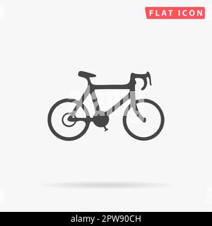 Vélo. Symbole noir plat simple avec ombre sur fond blanc. Pictogramme d'illustration vectorielle Illustration de Vecteur