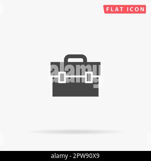 Porte-documents. Symbole noir plat simple avec ombre sur fond blanc. Pictogramme d'illustration vectorielle Illustration de Vecteur