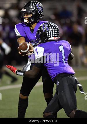 Rancho Cucamonga, CA. 8th novembre 2019. Top Quarterback Prospect CJ Stroud #7 de Rancho Cucamonga en action contre Murrieta Valley.CIF-SS Prep football DIV 2 Playoff Varsity Murrieta Valley contre Rancho Cucamonga.Louis Lopez/Modern exposition. Crédit : csm/Alay Live News Banque D'Images