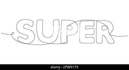 Une ligne continue de Super Word Illustration de Vecteur