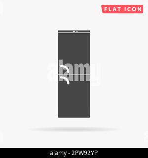 Réfrigérateur. Symbole noir plat simple avec ombre sur fond blanc. Pictogramme d'illustration vectorielle Illustration de Vecteur