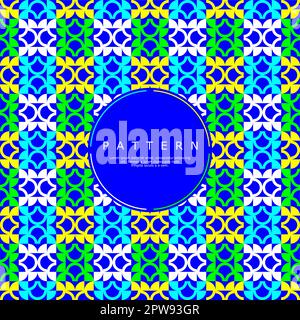 Motif abstrait haut en forme de cercle coloré sans coutures. Motif moderne et amusant à lignes rondes. Illustration de Vecteur