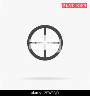Réticule. Symbole noir plat simple avec ombre sur fond blanc. Pictogramme d'illustration vectorielle Illustration de Vecteur