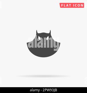 Le bourreau mal masque. Symbole noir plat simple avec ombre sur fond blanc. Pictogramme d'illustration vectorielle Illustration de Vecteur