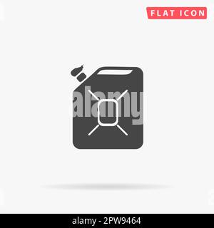 Huile Jerrycan. Symbole noir plat simple avec ombre sur fond blanc. Pictogramme d'illustration vectorielle Illustration de Vecteur