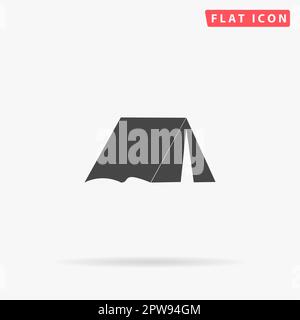 Tente touristique. Symbole noir plat simple avec ombre sur fond blanc. Pictogramme d'illustration vectorielle Illustration de Vecteur