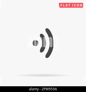 Sans fil. Symbole noir plat simple avec ombre sur fond blanc. Pictogramme d'illustration vectorielle Illustration de Vecteur