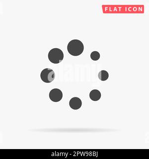 Chargement, diffusion, mise en mémoire tampon, lecture, envoi. veuillez patienter. Symbole noir plat simple avec ombre sur fond blanc. Pictogramme d'illustration vectorielle Illustration de Vecteur