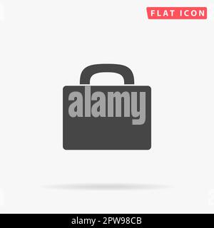 Valise. Symbole noir plat simple avec ombre sur fond blanc. Pictogramme d'illustration vectorielle Illustration de Vecteur