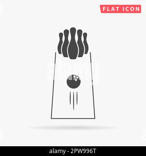 Le jeu de bowling. Symbole noir plat simple avec ombre sur fond blanc. Pictogramme d'illustration vectorielle Illustration de Vecteur