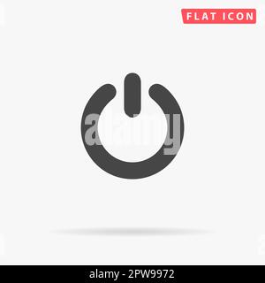 Puissance. Symbole noir plat simple avec ombre sur fond blanc. Pictogramme d'illustration vectorielle Illustration de Vecteur