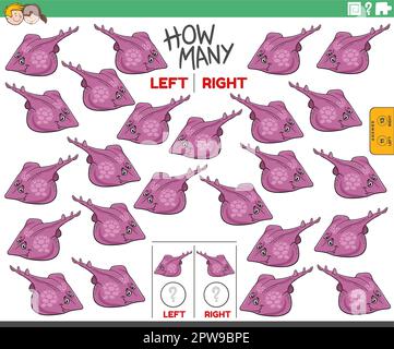 comptez les images gauche et droite du xyster ou de l'animal de la guitariste Illustration de Vecteur