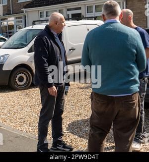 Ingatestone, Royaume-Uni. 29th avril 2023. Blackmore Essex 29th avril 2023 le député de Sir Iain Duncan Smith a fait campagne pour les conservateurs de Blackmore Essex pour les prochaines élections au conseil local. Crédit : Ian Davidson/Alay Live News Banque D'Images