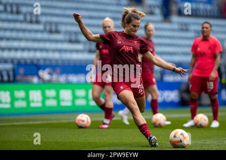 Leicester, Royaume-Uni. 29th avril 2023. Katie Stengel pendant le montage de Barclays FA WSL entre Leicester City et Liverpool au King Power Stadium. Crédit : Ryan Asman/Alay Live News Banque D'Images