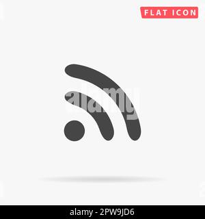 Podcast. Symbole noir plat simple avec ombre sur fond blanc. Pictogramme d'illustration vectorielle Illustration de Vecteur