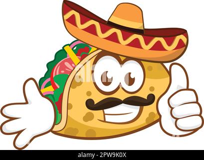 Smiling Taco avec recommander Gesture Illustration Illustration de Vecteur