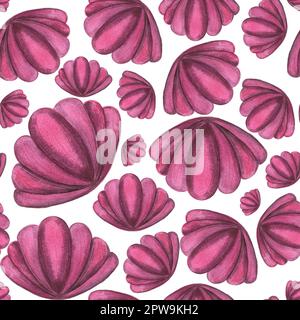 Сute, rose, seashell. illustration aquarelle. Motif sur fond blanc. Pour les enfants, les vêtements, les tissus, les cartes postales, la papeterie, jouets Banque D'Images