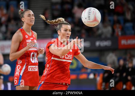 29th avril 2023 ; Ken Rosewall Arena, Sydney, Nouvelle-Galles du Sud, Australie : Suncorp Super Netball, Giants versus New South Wales Swifts ; Allie Smith of the NSW Swifts pendant l'échauffement crédit : action plus Sports Images/Alay Live News Banque D'Images