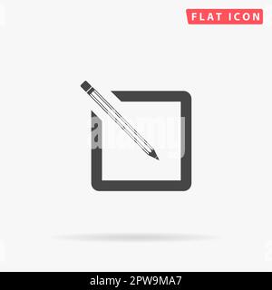 Enregistrement simple. Symbole noir plat simple avec ombre sur fond blanc. Pictogramme d'illustration vectorielle Illustration de Vecteur